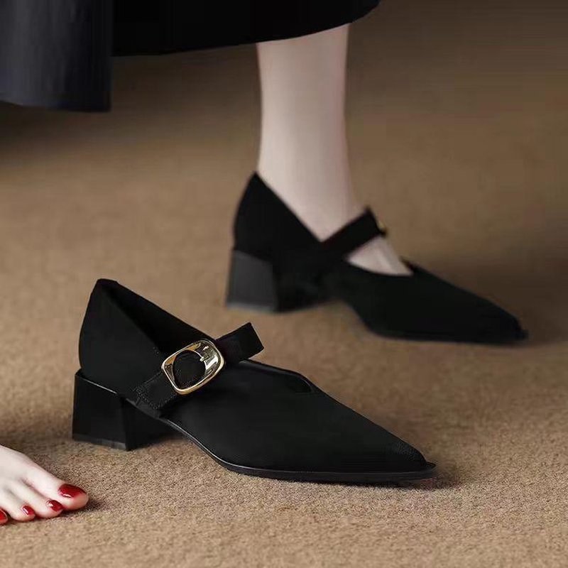 Zapatos de tacón de bloque est - Vintage Fashion Online reseña y precio