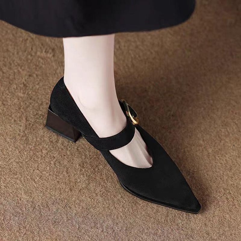 Zapatos de tacón de bloque est - Vintage Fashion Online reseña y precio
