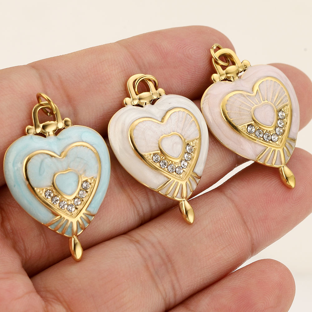 3 piezas de dijes de corazón v - Vintage Fashion Stores reseña y precio