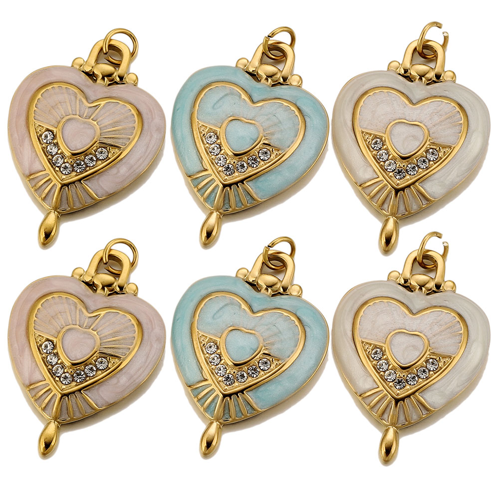 3 piezas de dijes de corazón v - Vintage Fashion Stores reseña y precio